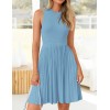 Blue Knit Basic Short Dress
