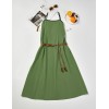 Bohemian sleeveless spaghetti strap dress