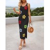 Knitted fitted dress with floral pattern