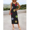 Knitted fitted dress with floral pattern