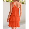 Orange One Shoulder Sleeveless Ruffle Short Dress