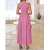 Pink Summer Sleeveless Square Neck Sundress