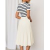 Round Neck Short Sleeve Striped Midi Dress