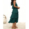 Ruffled Layered Chiffon Flowy Midi Dress