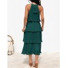 Ruffled Layered Chiffon Flowy Midi Dress