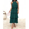 Ruffled Layered Chiffon Flowy Midi Dress