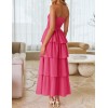 Sleeveless Off-The-Shoulder Ruffled Tiered Dress