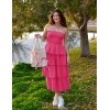 Sleeveless Off-The-Shoulder Ruffled Tiered Dress