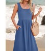Sleeveless Square Neck Ruffle Hem Pocket Dress