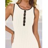 Sleeveless round neck hollow knitted camisole dress