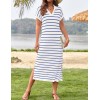 Striped Casual Short Sleeve V Neck Dress