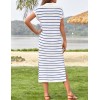Striped Casual Short Sleeve V Neck Dress