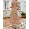 Summer Casual Floral Print Crew Neck Dress