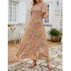 Summer Casual Floral Print Crew Neck Dress
