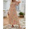 Summer Casual Floral Print Crew Neck Dress