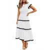 Summer Flowy Short Sleeve Ruffled Midi Dress