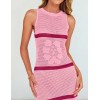 Summer sleeveless hollow striped beach long dress